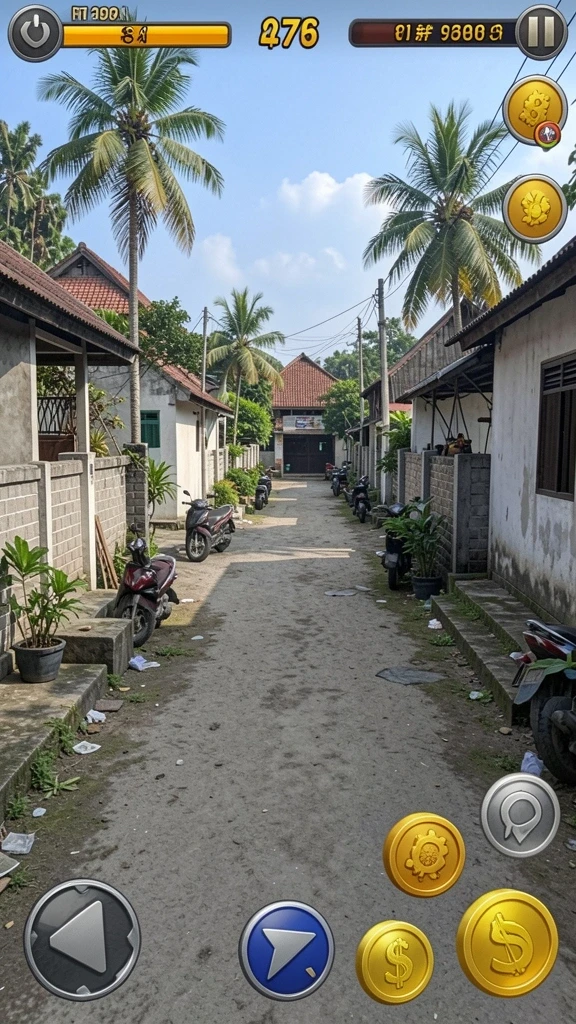 Screenshot menampilkan karakter dalam aksi epik.