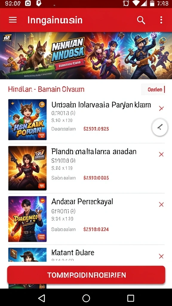 Tampilan utama aplikasi HAO788 dengan karakter pilihan.