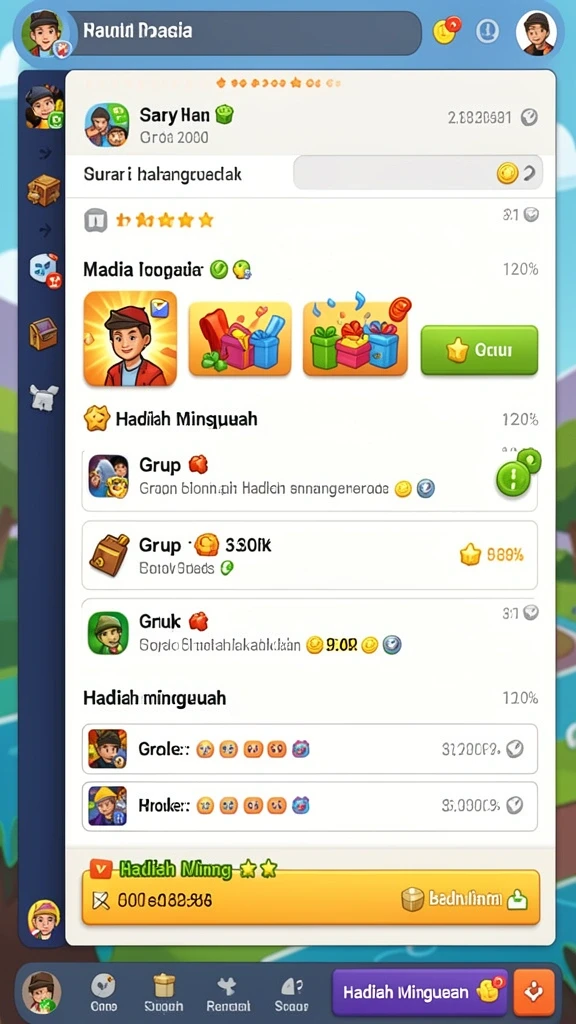 Screenshot menunjukkan petualangan seru di dalam game.