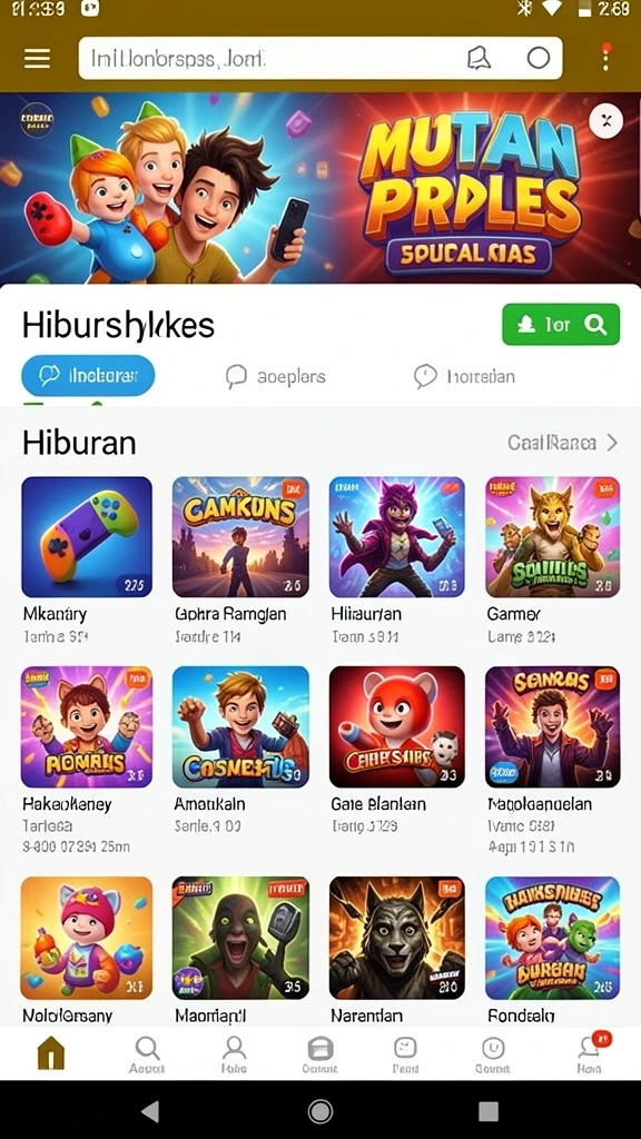 Screenshot menampilkan pilihan mode permainan yang bervariasi.