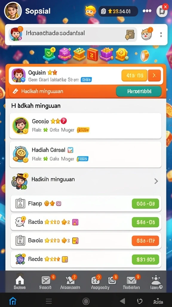 Tampilan awal permainan yang menarik dan penuh warna.