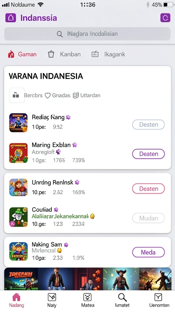 Tampilan antarmuka yang menarik dan informatif.