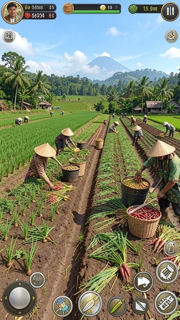 Visual menakjubkan dari lingkaran permainan yang penuh warna.